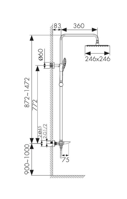 Душевая система Kaiser 05282 Cezar с термостатом