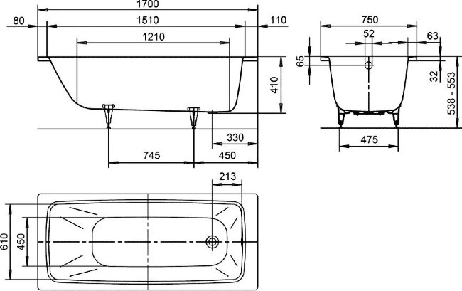 Стальная ванна Kaldewei Cayono 170x75 mod. 750 с покрытием Anti-Slip и Easy-Clean 275030003001 Стальная ванна Kaldewei Cayono 170x75 mod. 750 с покрытием Anti-Slip и Easy-Clean 275030003001