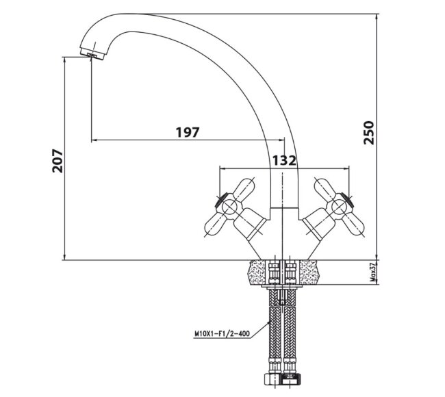 Смеситель Kaiser 11033 Carlson для кухни