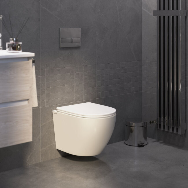 Унитаз подвесной BERGES OKUS Rimless 49 см, сиденье дюропласт с микролифтом и быстросъёмом