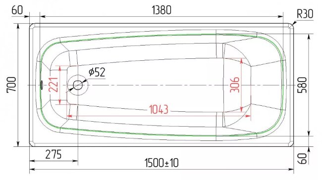 Ванна чугунная Универсал Классик 150x70 Ванна чугунная Универсал Классик 150x70