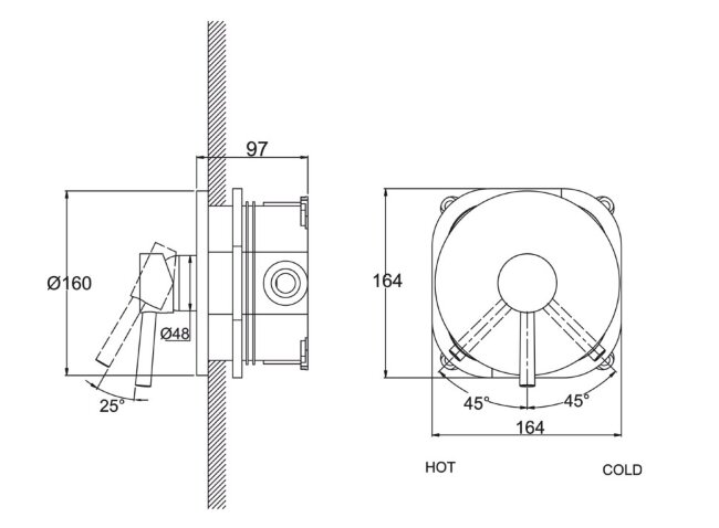 Смеситель Kaiser 26117 Merkur для скрытого монтажа