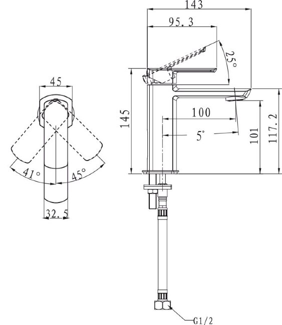 Смеситель Kaiser 53011 Saga для раковины Смеситель Kaiser 53011 Saga для раковины
