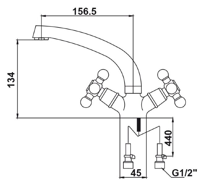 Смеситель Kaiser 11061 Carlson Lux для раковины