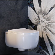 Унитаз подвесной BERGES EGO XL Rimless 54 см, сиденье дюропласт с микролифтом и быстросъёмом