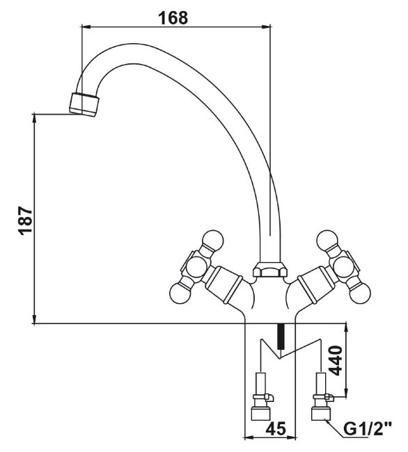 Смеситель Kaiser 11062 Carlson Lux для кухни