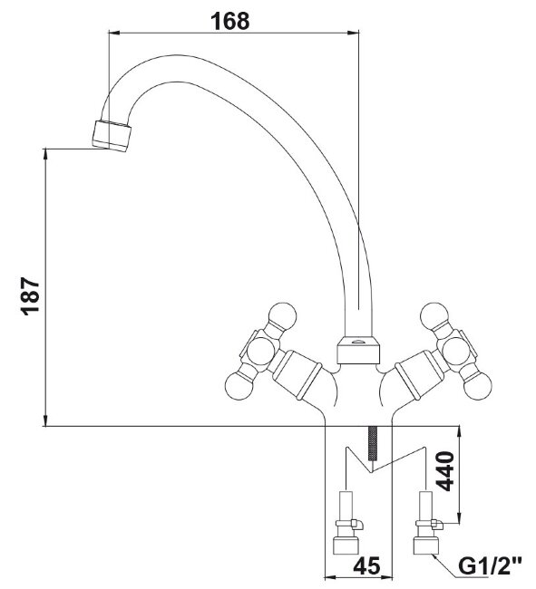 Смеситель Kaiser 11063 Carlson Eco для кухни