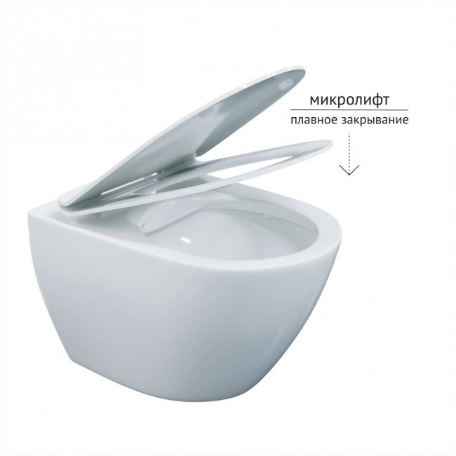 Унитаз подвесной BERGES PUMA Rimless 51 см, сиденье дюропласт с микролифтом и быстросъёмом