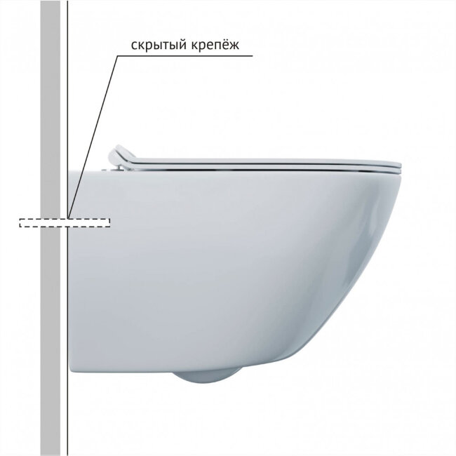 Унитаз подвесной BERGES PUMA Rimless 51 см, сиденье дюропласт с микролифтом и быстросъёмом