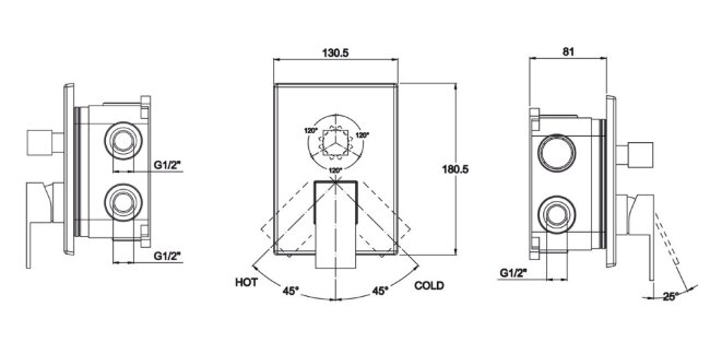 Смеситель Kaiser 34122 Sonat для скрытого монтажа Смеситель Kaiser 34122 Sonat для скрытого монтажа