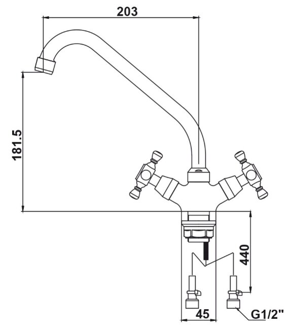 Смеситель Kaiser 11077 Carlson для кухни