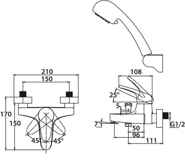 Смеситель Kaiser 55022 County для ванны Смеситель Kaiser 55022 County для ванны