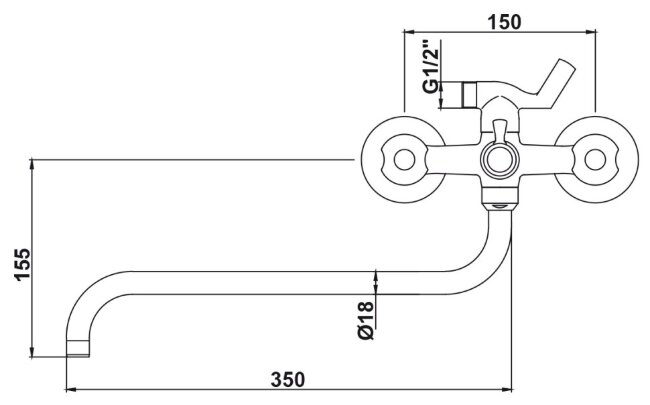 Смеситель Kaiser 11080Shar Luna для ванны