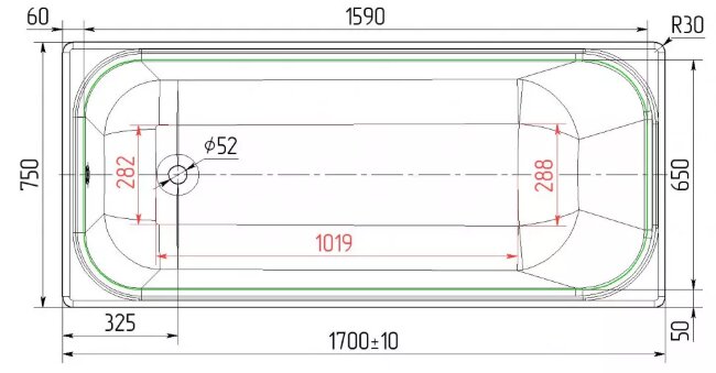 Ванна чугунная Универсал Ностальжи 170x75 с ручками Ванна чугунная Универсал Ностальжи 170x75 с ручками