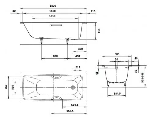 Стальная ванна Kaldewei Cayono 180x80 mod. 751 275100010001 Стальная ванна Kaldewei Cayono 180x80 mod. 751 275100010001