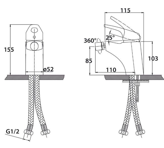 Смеситель Kaiser 55088 County для биде