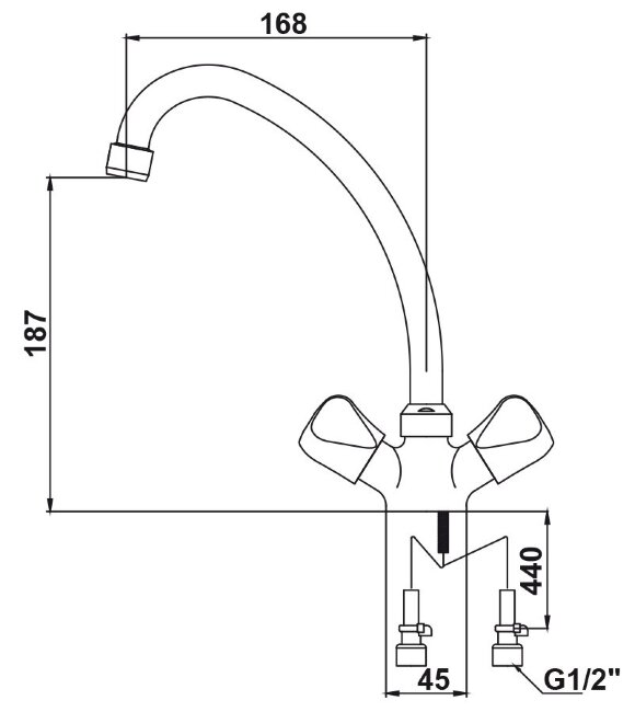 Смеситель Kaiser 11093 Delta для кухни