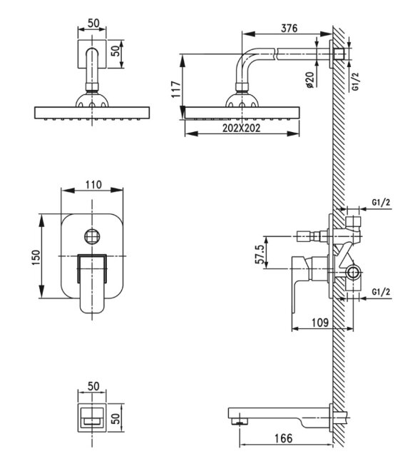Смеситель Kaiser 34322 Sonat для скрытого монтажа