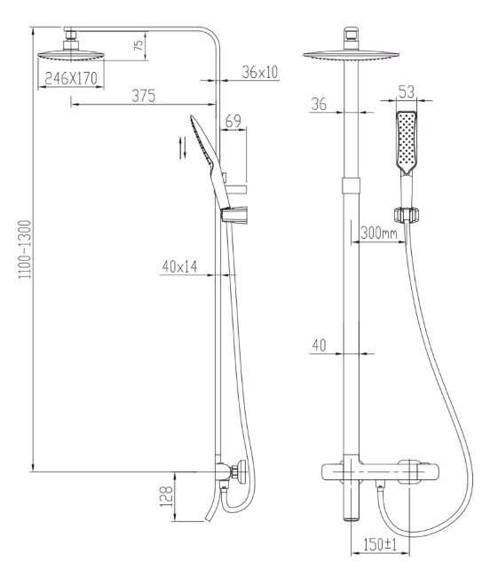 Душевая система Kaiser 35282 Zinger с термостатом