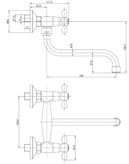 Смеситель Kaiser 11099 Carlson для кухни