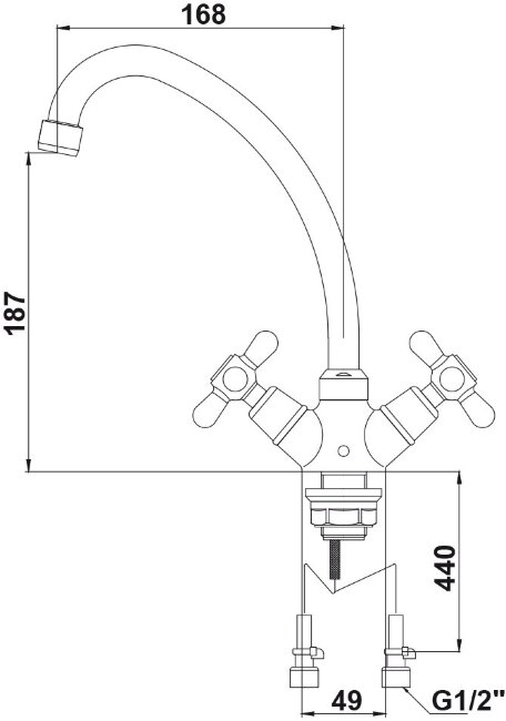 Смеситель Kaiser 11133 Carlson Style для кухни