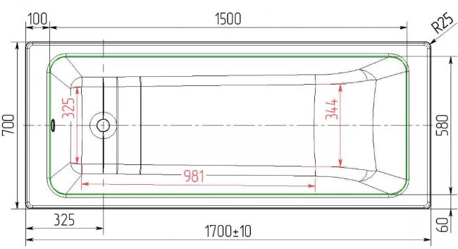 Ванна чугунная Универсал Оптима 170x70 Ванна чугунная Универсал Оптима 170x70