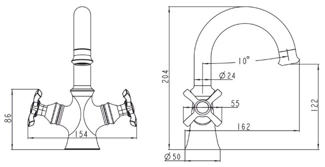 Смеситель Kaiser 11211 Carlson Lux для раковины Смеситель Kaiser 11211 Carlson Lux для раковины