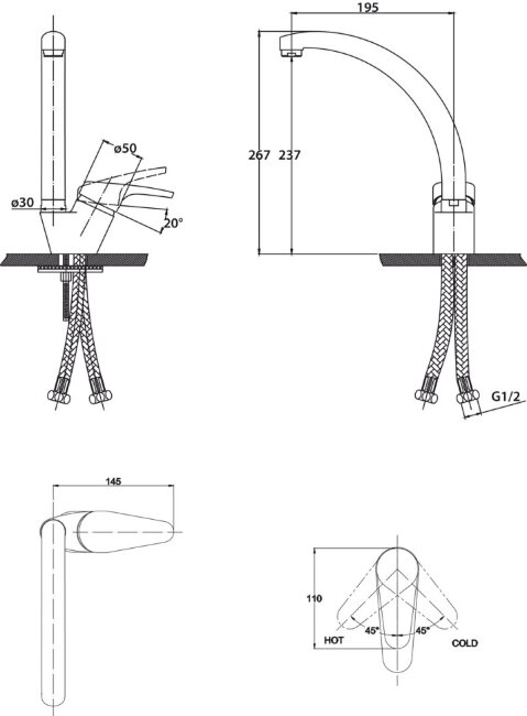 Смеситель Kaiser 55244-2 County для кухни Смеситель Kaiser 55244-2 County для кухни