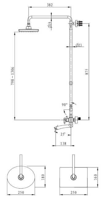 Душевая система Kaiser 57288Br Trio