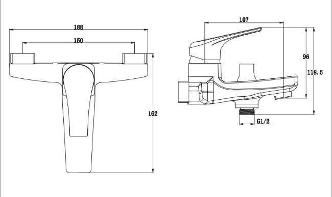 Смеситель Kaiser 76022 Clever для ванны Смеситель Kaiser 76022 Clever для ванны