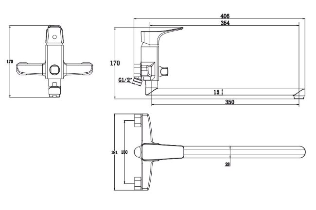 Смеситель Kaiser 76055 Clever для ванны Смеситель Kaiser 76055 Clever для ванны