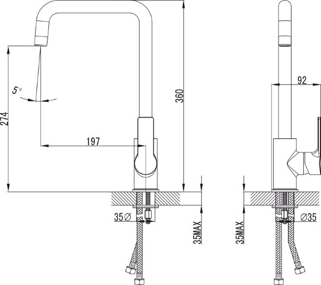 Смеситель Kaiser 56044 Oval для кухни Смеситель Kaiser 56044 Oval для кухни