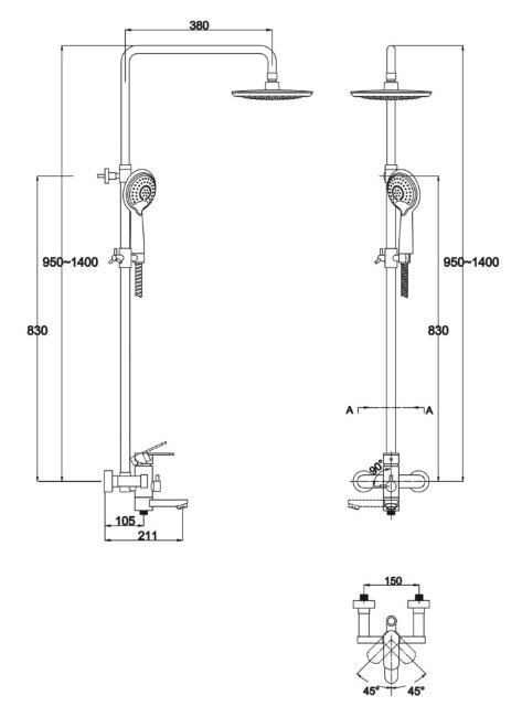 Душевая система Kaiser SX-2060-2 Sonat