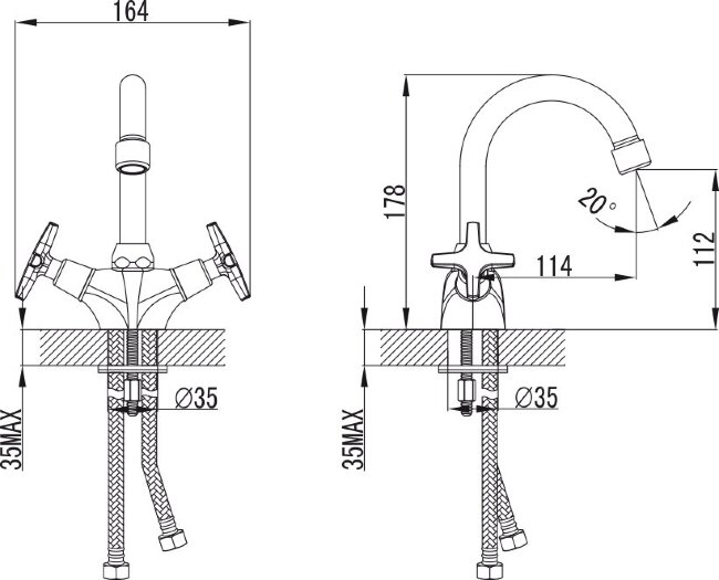 Смеситель Kaiser 28111 Crystal для раковины