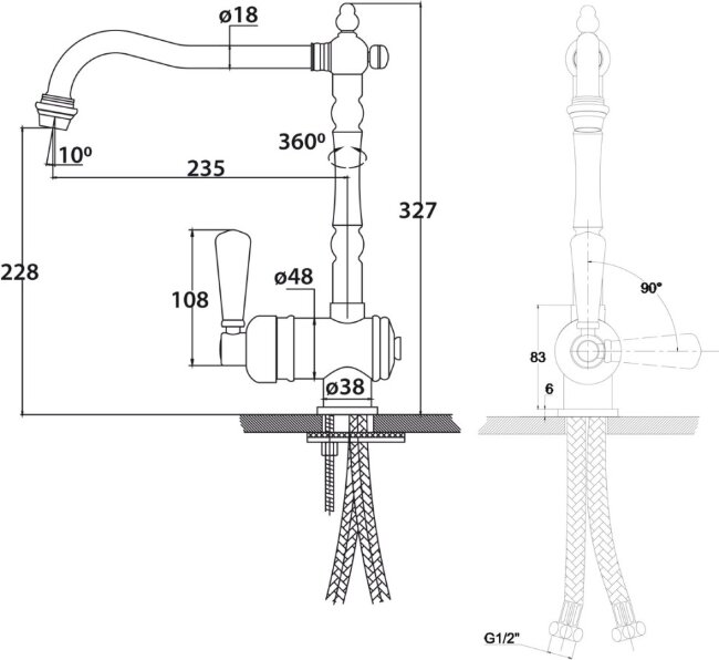Смеситель Kasier 31066-3 Vincent для кухни Смеситель Kasier 31066-3 Vincent для кухни