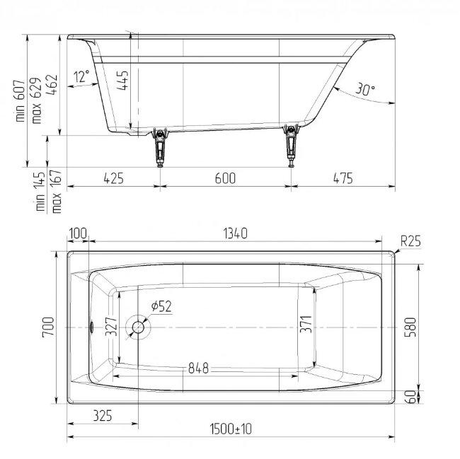 Ванна чугунная Универсал Эталон 150x70 Ванна чугунная Универсал Эталон 150x70