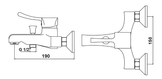 Смеситель Kaiser 29044 Verona для ванны