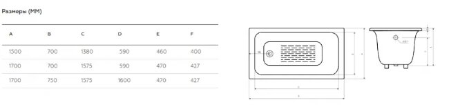 Ванна чугунная Goldman Comfort 150x70 с ножками Ванна чугунная Goldman Comfort 150x70 с ножками