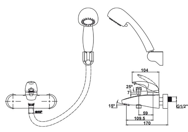 Смеситель Kaiser 15022 Safira для ванны