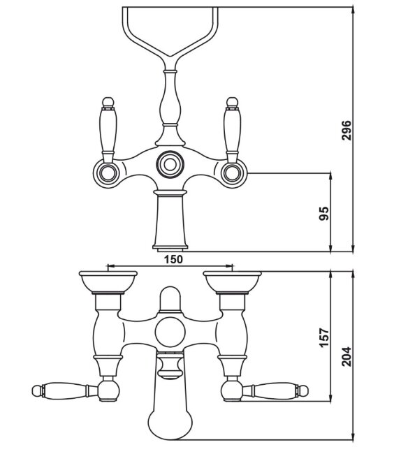 Смеситель Kaiser 31022-1 Vincent для ванны