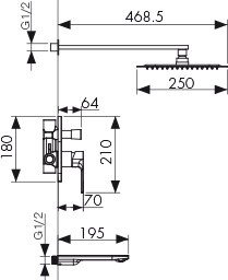 Смеситель Kaiser 59077 Liniear для скрытого монтажа