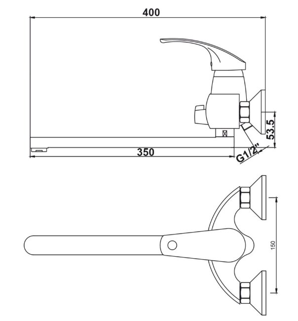 Смеситель Kaiser 16055B Classic для ванны