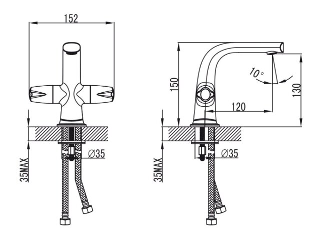 Смеситель Kaiser 17111 Topaz для раковины Смеситель Kaiser 17111 Topaz для раковины