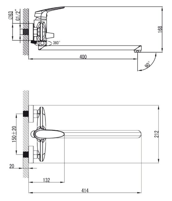 Смеситель Kaiser 18155 Leon для ванны Смеситель Kaiser 18155 Leon для ванны