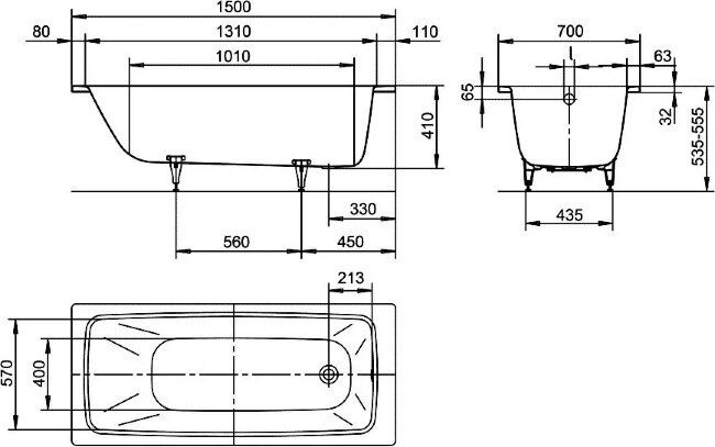 Стальная ванна Kaldewei Cayono 150x70 mod. 747 274700010001 Стальная ванна Kaldewei Cayono 150x70 mod. 747 274700010001