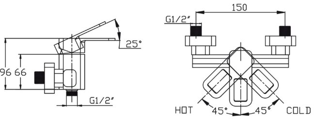 Смеситель Kaiser 64077 Sharp для душа