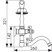 Смеситель Kaiser 44422-1 Carlson Style для ванны Смеситель Kaiser 44422-1 Carlson Style для ванны