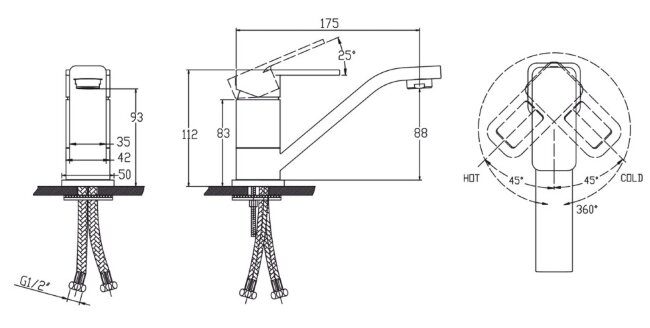 Смеситель Kaiser 64111 Sharp для раковины