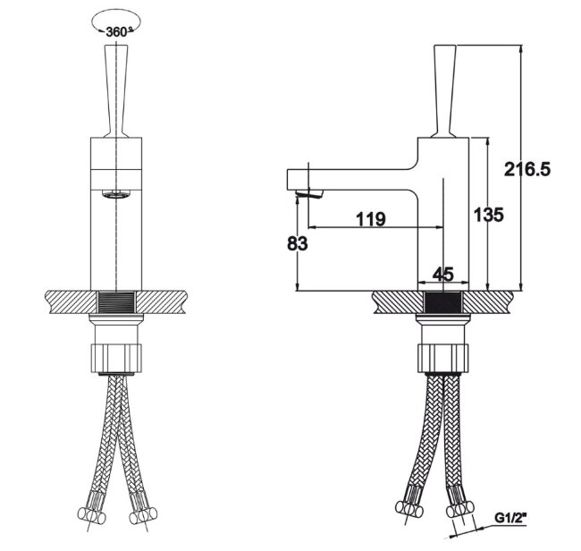 Смеситель Kaiser 65011 Vista для раковины