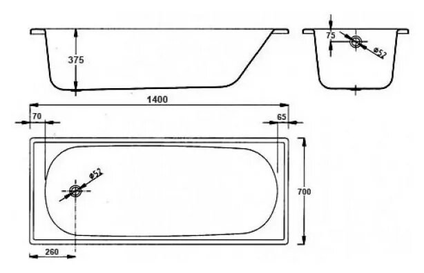Стальная ванна BLB Europa 140x70 B40E Стальная ванна BLB Europa 140x70 B40E